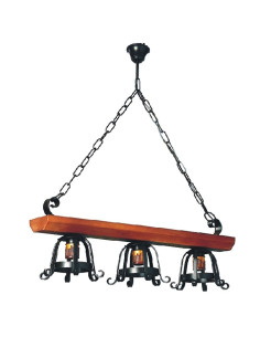 Lampe médiévale en fer forgé, plusieurs lumières