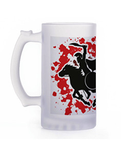 Chope à bière Guerriers grecs, verre translucide