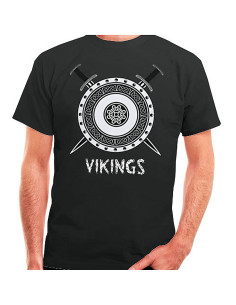 T-shirt Vikings noir, manches courtes