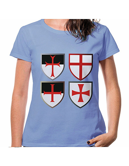 T-shirt Blue Knights Templar Crosses,...