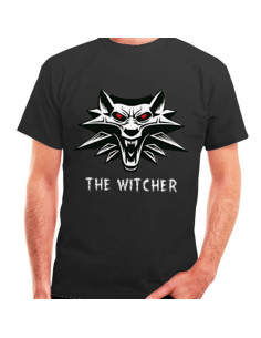 T-shirt noir The Witcher, manches courtes
