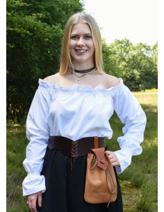 Chemisier médiéval blanc à manches longues, Carmen
