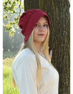 Coiffe de femme médiévale avec plis, différentes couleurs 2