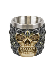 Verre décoré de tête de mort