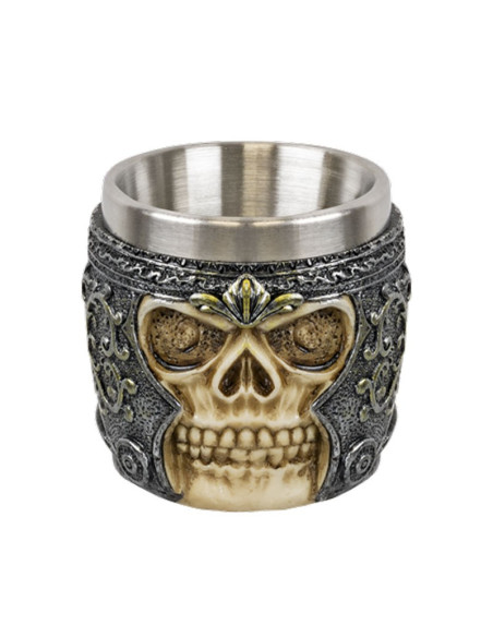 Verre décoré de tête de mort