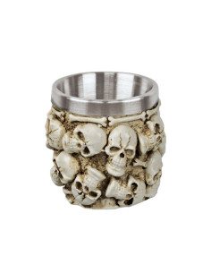 Verre décoré de crânes