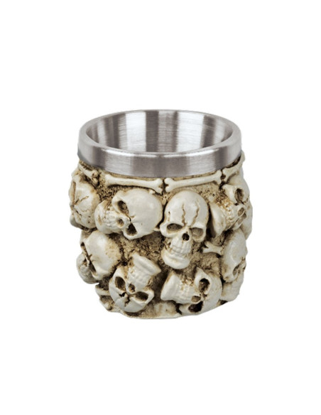 Verre décoré de crânes