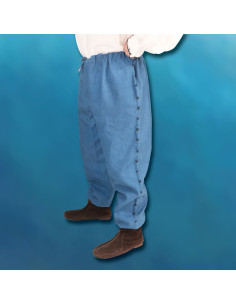 Pantalon féodal à lacets, cousu main
