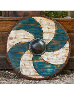 Bouclier Celtique Thegn Bleu-Blanc en latex, 80 cms.