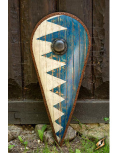 Bouclier Normand Blanc-Bleu en latex, 115x58 cms.