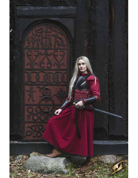 Brassards de guerrier noir/rouge