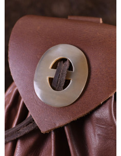 Sac médiéval Geldkatze en cuir marron avec fermeture en... 2