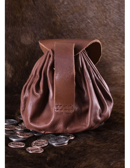 Sac médiéval Geldkatze en cuir marron...
