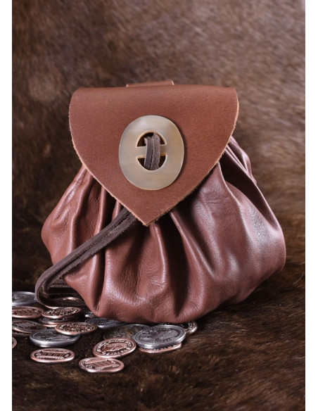 Sac médiéval Geldkatze en cuir marron...