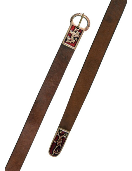Longue ceinture médiévale avec des lions