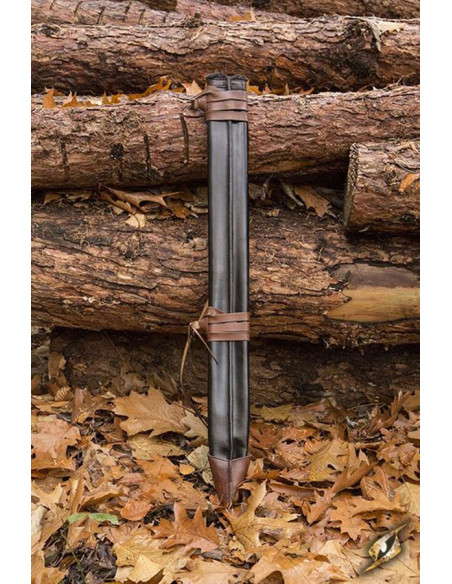 Fourreau long en cuir, main droite