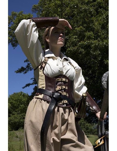 Corset rogue médiéval en cuir