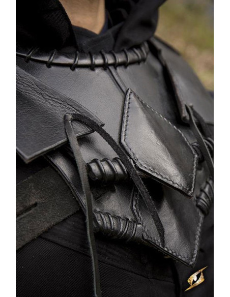 Gorgerin d'elfe en cuir noir