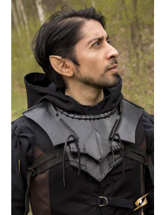Gorgerin d'elfe en cuir noir