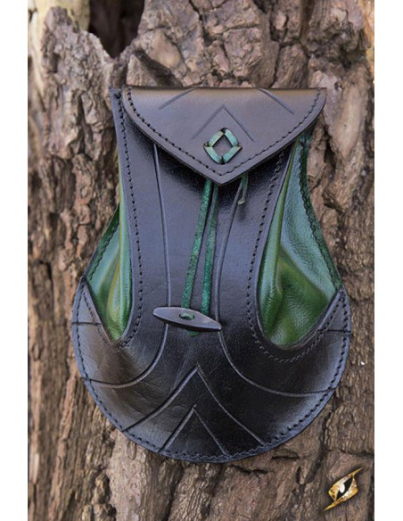 Sac en cuir vert elfe-noir