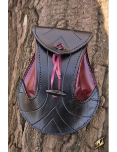 Sac Elven en cuir rouge-noir