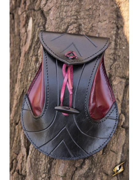 Sac Elven en cuir rouge-noir