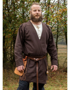 Tunique viking Klappenrock Bjorn en marron