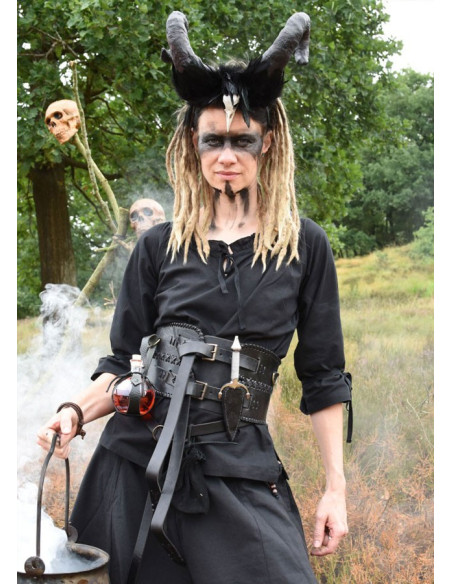 Chemisier médiéval femme Birga, noir