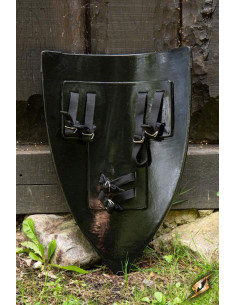 Bouclier LARP Crusaders, finition bois 2