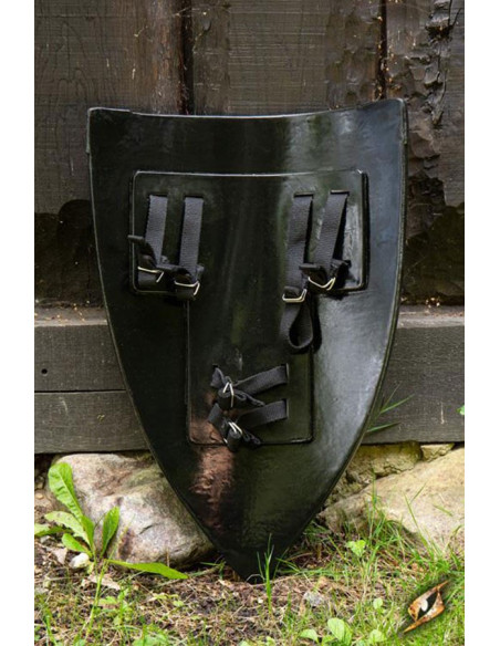 Bouclier LARP Crusaders, finition bois