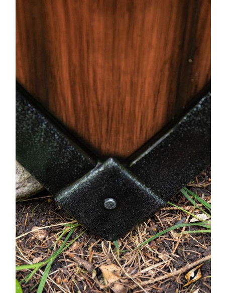 Bouclier LARP Crusaders, finition bois