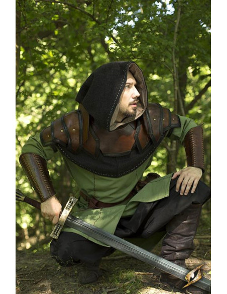 Gorgerin médiéval en cuir bicolore