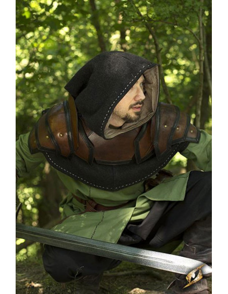 Gorgerin médiéval en cuir bicolore