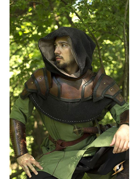 Gorgerin médiéval en cuir bicolore