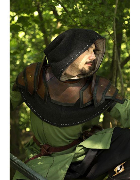 Gorgerin médiéval en cuir bicolore