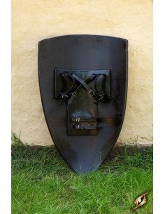 Bouclier templier blanc noir, 90 x 60 cm. 2
