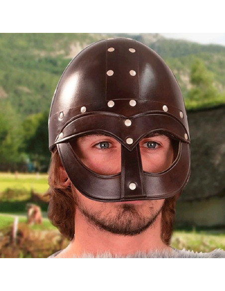 Casque Viking Vendel, cuir