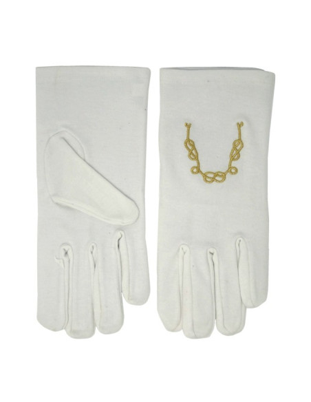 Gants blancs avec chaîne d'union...