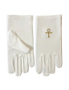 Gants blancs avec l'Ankh maçonnique d'Isis