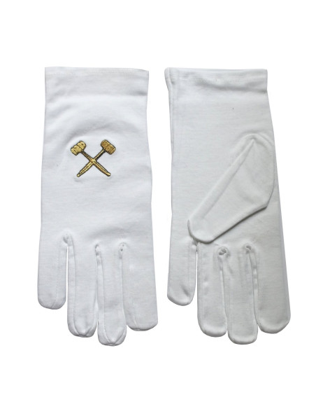 Gants maçonniques blancs avec...