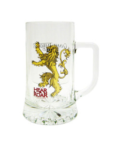 Chope à bière en verre Game of Thrones Hear Me Roar Lannister
