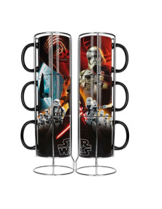 Lot de 3 mugs Star Wars empilables en céramique. Ep7