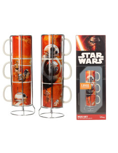 Lot de 3 gobelets en céramique empilables BB-8 droïdes...