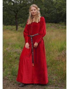 Robe Médiévale Isabel, Velours Rouge