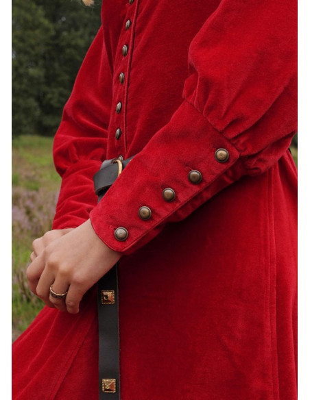 Robe Médiévale Isabel, Velours Rouge