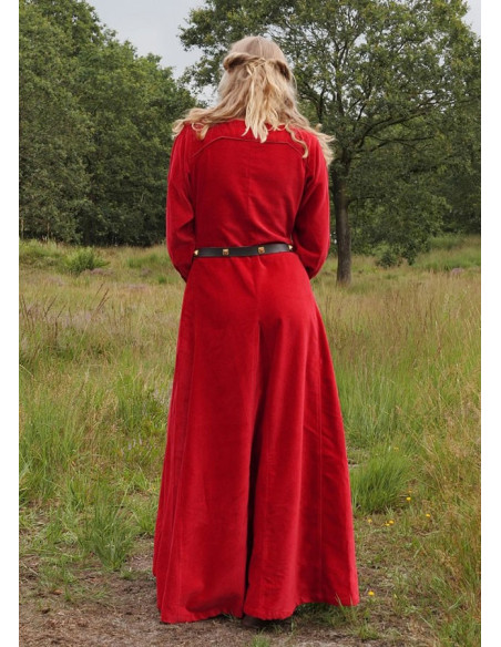 Robe Médiévale Isabel, Velours Rouge