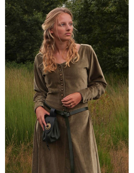 Robe médiévale Isabel, Velours vert