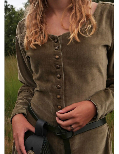 Robe médiévale Isabel, Velours vert