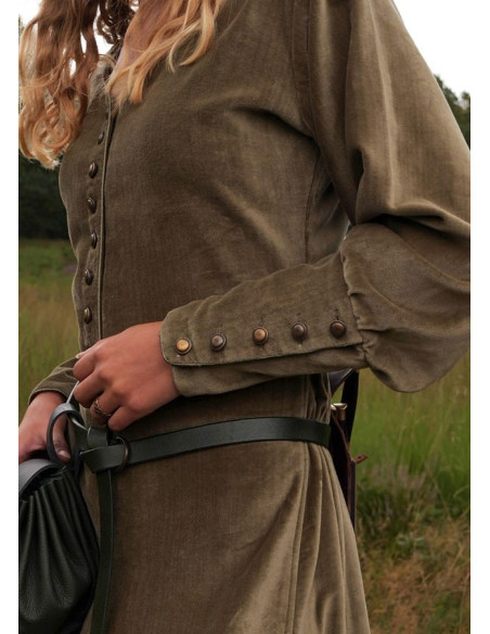 Robe médiévale Isabel, Velours vert