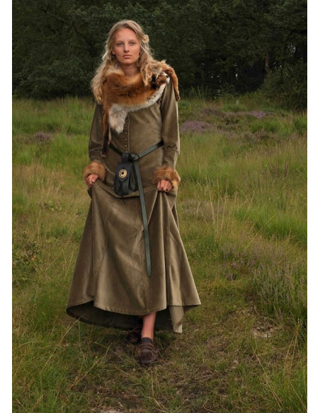 Robe médiévale Isabel, Velours vert